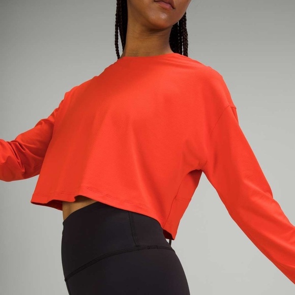 Lululemon Athletica Orange Crop Mandarin Collar Sweatshirt - Picture 7 of 8